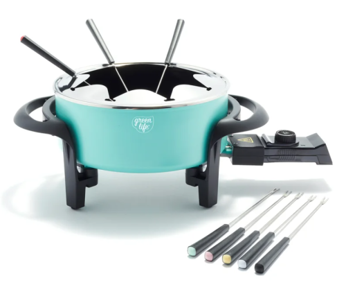 Greenlife Electric Turquoise Fondue Pot