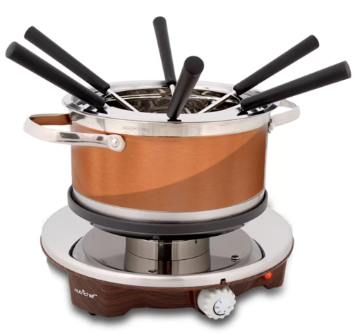 NutriChef 1 Quart Stainless Steel Fondue Set