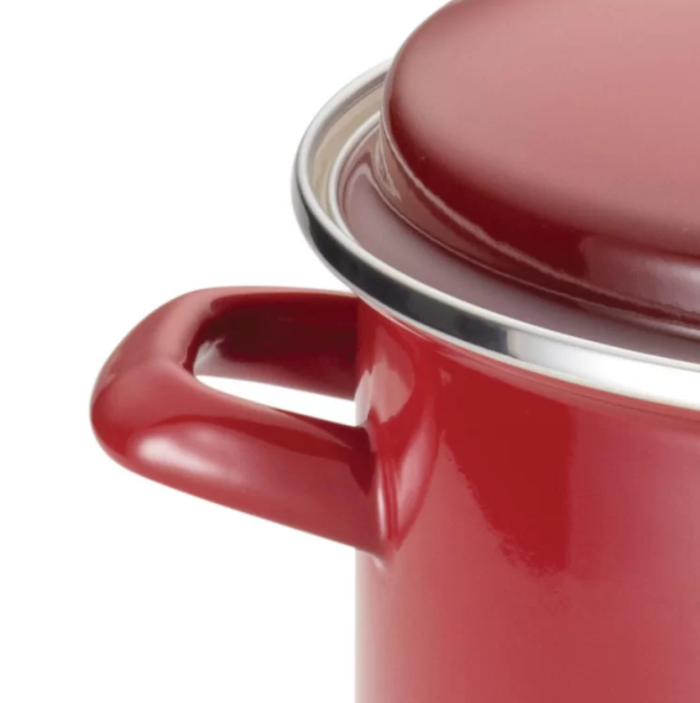 Rachael Ray Enamel on Steel 12-Quart Stockpot with Lid - Image 2
