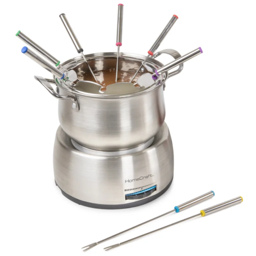 HomeCraft 8-Cup Stainless Steel Electric Chocolate Fondue Set