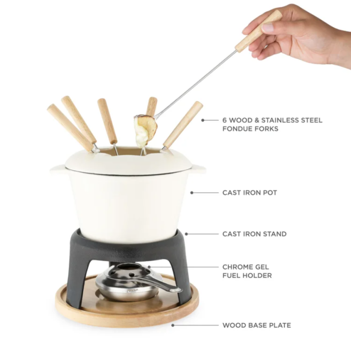 Twine 1.5 qt. Cast Iron Fondue Set - Image 3