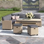 Alisa Wicker/Rattan 8 - Person Seating Group with Cushions