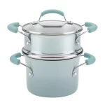 Rachael Ray Classic Brights Hard Enamel Nonstick 3-Quart Covered Steamer Set