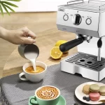 Gevi Stainless 15 Bar Pump Espresso Coffee Machine for Home with Manual Milk Frother Steam Wand